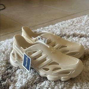 Adidas Cream Cut-Out Slip-On Sneakers